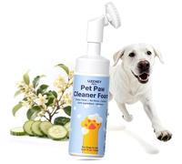 UZENEY Pet Paw Cleaner, Waterless No-Rinse Foam Cleanser with Built-in Scrubber Brush for Dirty and Muddy Paw, Safe Ingredients, pH-Balanced, 5.1 fl oz