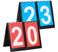 Uzepie 2 PCS Portable Scoreboards, 2-Digital Flip Tabletop Scoreboard, Portable Fold Score Board for Indoor Outdoor Basketball Football Baseball Volleyball Table Tennis, Display Numbers 00-99