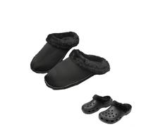 UZEXYO 1 Pair Fur Lined Insoles for Women Plush Inserts Clogs for Shoes, Croc Liners, Warm Insoles, Fur Liners for Crocs, Soft Removable Winter Thermal Slippers for Outdoor Indoor(Black)