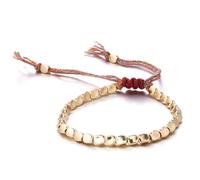 UZEXYO 1 PC Handmade Tibetan Copper Beads Bracelet,Copper Bracelet for Men and Women, Copper Gifts, Buddhist Good Luck Rope and Bangles Jewelry