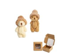 UZEXYO 1 pc Mini Plush Bears in Box, Positive Gifts, A Little Pocket Bear Hug, Get Well Soon Gifts for kids, Bear in a Box with Inspirational Card, Positive Gift for Women Men Valentine's Day