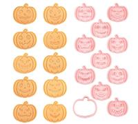 UZEXYO 10 Pcs Halloween Pumpkin Cookie Cutters and Stamps for Baking Biscuit Pastry Fondant Cake Decorations