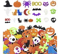 UZEXYO 100 Pcs Halloween Stickers for Kids Self Adhesive Sparkly Foam Stickers for Children Arts and Crafts Party Bag Fillers Trick or Treat