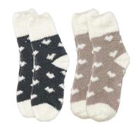 UZEXYO 2 Pack Fluffy Socks for Women Fuzzy Cozy Warm Winter Slipper Bed Socks Cute Heart Gifts for Ladies Girls