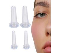 UZEXYO 4 Pack Facial Cupping Set for Face White Silicone Face Cupping Tool Medium Small Facial Cups for Face Neck Eye Care Vacuum Cupping Therapy Set Lymphatic Drainage Massage