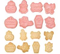 UZEXYO 8 Pcs Halloween Cookie Cutters Set 3D Cookie Stamps for Kids Autumn Baking Biscuit Moulds Fondant Sandwich Cutter for Halloween Food Decorations
