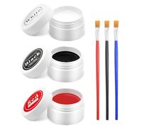 UZEXYO Black White Red Face Paint Set 150g Oil Based Halloween Makeup Kit with 3 Brushes for Adults Body Painting England 2026 World Cup Sports Fans Stadium Cheer Clown Vampire Party Cosplay
