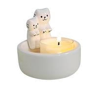 UZEXYO Cute Cat Tealight Holder Ceramic Decorative Figurine Warming Paws Home Decor Ornament Gift for Cat Lovers