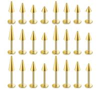 Uzgtvy 16G Spike Gold Lip Labret Medusa Monroe Nose Rings Stud Snake Bites Piercing Jewelry 16 Gauge Surgical Stainless Steel Flat Back Cartilage Helix Tragus Earrings Piercing Jewelry Womem Men
