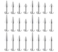 Uzgtvy 16G Spike Lip Labret Medusa Monroe Nose Rings Stud Snake Bites Piercing Jewelry 16 Gauge Surgical Stainless Steel Silver Flat Back Cartilage Helix Tragus Earrings Piercing Jewelry Womem Men