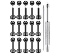 Uzgtvy 18G-14G Lip Labret Monroe Medussa Ashley Piercing Internally Threaded 316L Surgical Steel Flat Back Nose Stud Silver Cartilage Tragus Helix Earrings Piercing Jewelry Women Men 6mm 7mm 8mm 10mm