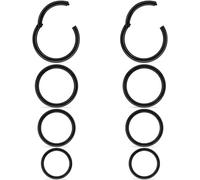 Uzgtvy 18G Black Nose Rings Hoop Piercing Jewelry Surgical Stainless Steel Hinged Clicker Septum Nose Lip Ring 18 Gauge Helix Cartilage Rook Daith Tragus Earrings Smiley Piercing Jewelry Women Me
