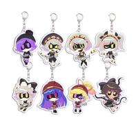 UziDoorman Chibi Figure Keychain Cute Figure Cosplay Accessories Chain Jewellery - Acryl Multicolore 8 Pieces