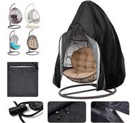 UZIMOO Patio Hanging Chair Cover - Egg Swing Cocoon Chair Cover with Zipper, Outdoor Waterproof Windproof Durable Heavy Duty Garden Furniture Protector, 190x115cm