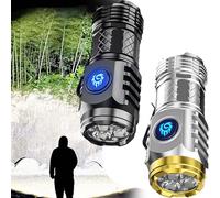 UZIPZ Three-Eyed Monster Mini Flash Super Power Flashlight,3 Eyed Monster Mini Flashlight,Thumb Sized Flashlight from Germany, Florest4sale Flashlight (Silver+Black)