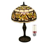 Uziqueif 12 Inch Tiffany Lamps, Vintage Table Lamp, Stained Glass Lamp, Handmade Lamp Shades, Tiffany Lights Table Lamps, Table Lamps For Lounge, Bedrooms, Living Room, Bed Lamp,G