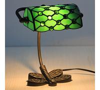 Uziqueif Bankers Lamp Green,Tiffany Style Lamp, Stained Glass Lamp, Retro Classic Table Lamp, Desk Lamps for Study