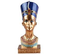Uziqueif Egyptian Pharaoh Queen Ornaments Figurine, Gold Egypt Ancient Queen Nefertiti The Great Royal Wife of Akhenaten Figurine Exotic Customs Resin Statue Home Decor Sculpture Crafts,Gold