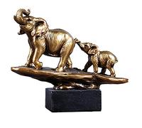 Uziqueif Elephant Ornament,Bronze Effect Elephant And Baby Elephant Figurine Ornament, Art Large Elephant Ornament Animal Statue Figurine Home Ornaments for Living Room,Elephant Gifts,Gold
