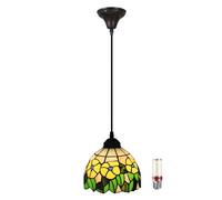 Uziqueif F, Pendant Light Fixtures, Tiffany Ceiling Light, Pendant Light Stained Glass, Kitchen Island Lights, Hanging Lights for Bedroom, Dining Room, Living Room, Height Adjustable, E27, Vintage