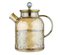 Uziqueif Glass Water Jugs with Lids, 1L/1.5L/1.8L Glass Pitcher Jug with Stainless Steel Lid with Handle, Heat Resistant Borosilicate Jug for Juice Milk Cold/Hot Beverages Iced Tea Pitcher,1.8L