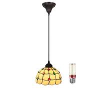Uziqueif Hanging Ceiling Light, 8inch Tiffany Style lampshade, Glass Pendant Light for Kitchen Island, Living Room, Dining Room, Retro Pendant Lights Ceiling