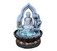 Uziqueif Indoor Sitting Buddha Tabletop Fountains - Small Zen Meditation Water Feature Desktop Fountain Waterfall for Home Office Living Room or Bedroom Indoor Spaces Décor,Grey,Buddha B