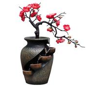 Uziqueif Indoor Tabletop Water Fountain - Zen Resin Fountain for Home Office Desk, Relaxing Indoor Miniature Waterfall Feature Decor for Living Room Home Office,30x18x40cm
