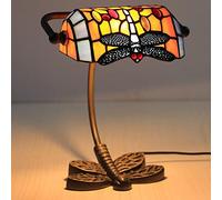 Uziqueif Stained Glass Bankers Desk Lamp, E27 Classic Retro LED Tiffany Lamp, Desk Lamps for Office und Home, Nightstand