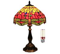 Uziqueif Tiffany Lamps 12 inch Stained Glass Lamp, Vintage Tiffany Style Lamp, Dragonfly Tiffany Table Lamp, Table Lamps for Living Room Bedroom Library,Dragonfly