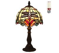Uziqueif Tiffany Lamps, Tiffany Style Lamp, 8 Inch Table Lamp, Handmade Stained Glass Lamp, Table Lamps For Living Room Und Bedroom,B