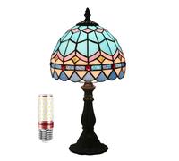 Uziqueif Tiffany Lamps, Tiffany Style Lamp, 8 Inch Table Lamp, Handmade Stained Glass Lamp, Table Lamps For Living Room Und Bedroom,E
