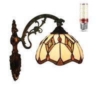 Uziqueif Vintage Wall Lights for Living Room, 8in Wall Sconces, E27 Wall Mounted Hallway Light, Tiffany Style Indoor Wall Lamp for Living Room Bedrooms Corridor Stairs Bathroom,Baroque B