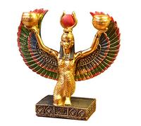 Uziqueif Winged Isis Egyptian Goddess Statue - Deity Mythology,Statue Ornaments Sculptures Egyptian Decor Statue Goddess of Beauty Statue Egyptian God Statue Isis Sculpture Earth God,Gold