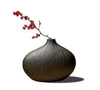 Uziqueif Zen Handmade Stoneware Ceramic Vases,Bud Vase,Japanese-Style Small Vase - Retro Flower Inserted Floral Ceramic Ornaments for Home Table Kitchen Living Room Decoration,black ceramic vase A