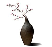 Uziqueif Zen Handmade Stoneware Ceramic Vases,Bud Vase,Japanese-Style Small Vase - Retro Flower Inserted Floral Ceramic Ornaments for Home Table Kitchen Living Room Decoration,black ceramic vase C