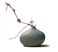 Uziqueif Zen Handmade Stoneware Ceramic Vases,Bud Vase,Japanese-Style Small Vase - Retro Flower Inserted Floral Ceramic Ornaments for Home Table Kitchen Living Room Decoration,blue ceramic vase A