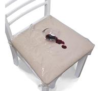 Uzitec Clear Plastic Dining Chair Cushion Protector - 1 Cover to Protect Kitchen Chair Seat - Strong PVC with White Ties - Removable and Reusable