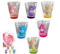 UZKWYKYC Care Bear Shot Glasses Swear, Love Bear Colored Cocktail Mug 6 piece Set, with Heavy Base for Cocktail, Whiskey, Travel, Bar, Perfect for Parties, Gatherings
