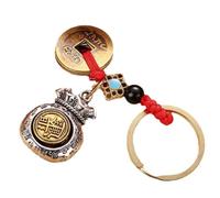 UZQAFG Twelve Zodiac God of Wealth Bag - Rotatable Blessing Bag Pendant, Chinese Zodiac Fortune Keychain, Handmade Metal Pendant for Daily Prosperity (dragon)