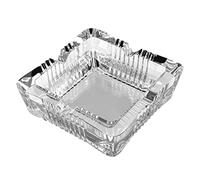 UZQL Square Crystal Ashtray, Classic Design, Large Home Ashtray for Cigarettes & Outdoor (4.1 inch)