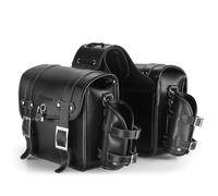 UZSPAC Saddlebag Motorcycles PU Leather Motorcycle Saddlebags Waterproof Large Capacity with Password Lock Removable Water Bottle Bag 6.5L (Color : Black)