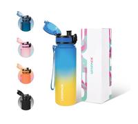 UZSPACE Sports Water Bottle 500ml/800ml/1l, Tritan Gym Bottle with Strainer | Matte Sports Bottle with Capacity Scale, One-click Open, Leakproof, Dishwasher Safe, Suitable for Carbonated Drinks