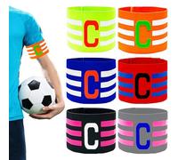 UZSUZZ 6PCS Football Captains Armbands, Multicolor Adjustable Football Armband for Kids Youth Adult Ball Games, Durable Elastic Football Captain Bands for Soccer Hockey Rugby Netball