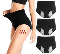 UZSUZZ Heavy Flow Period Panties, 30ML Women Absorbent Leak Proof Extra Protective Menstrual Panties, Washable Reusable Incontinence Pants Postpartum Underwear, High Waist Menstrual Cotton Knicker (S)