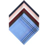 UZSUZZ Men's Handkerchiefs, 12 Pack Soft Cotton Gents Hankies Set, Mens Classic Checkered Handkerchiefs, Assorted Pocket Square Hankies for Grooms, Weddings, Prom, Celebration, Party, Gift - Unisex