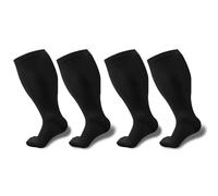 UZSUZZ Plus Size Compression Socks for Women Men, 2 Pairs 15-20 mmHg Graduated Compression Support Stockings, Wide Calf Extra Large Knee High Stockings for Running Flying Pregnancy Nurse Travel Edema