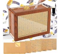 UZSUZZ Wooden Money Box, Reusable Savings Box, Money Saving Box With Acrylic Plate, Savings Challenge Jar For Kids And Adults, Money Box With Six Savings Amounts