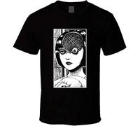 Uzumaki Junji Ito T-Shirt Graphic Printed Top Tee for Men Size L Black