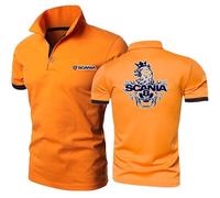 UZVKAVJP Men Polo Shirts Underwear for Scania Comfortable Half Sleeve Workout Short Sleeve Tee Slim Fit Tee Top Clothes Collared Graphic T-Shirt-Orange||4XL
